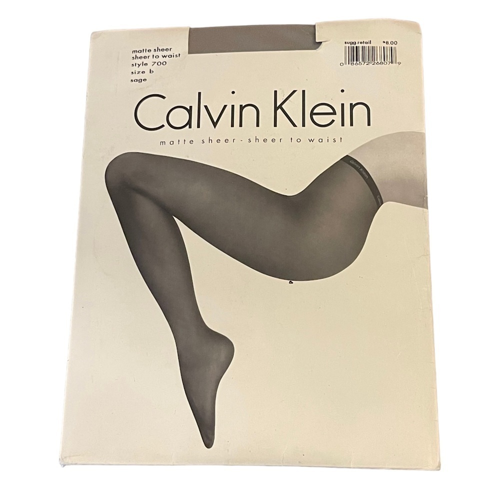 Calvin Klein Matte Sheer & Sheer to Waist Pantyhose Size B Sage